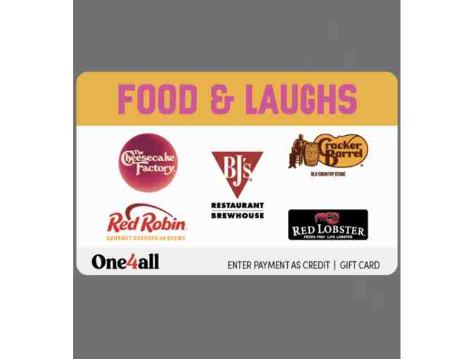 $25 Food and Laughs Gift Card - Use it at Five Restaurants - Photo 1
