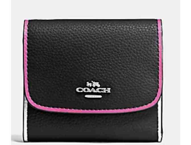 COACH SMALL WALLET IN POLISHED PEBBLE LEATHER WITH MULTI EDGEPAINT - Photo 1