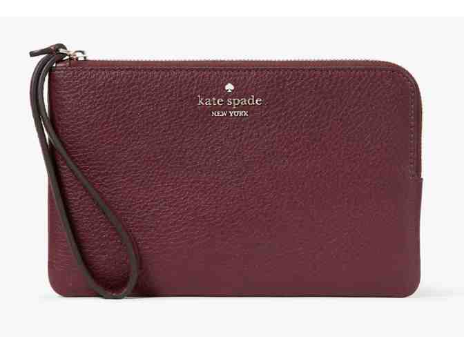 Kate Spade Leila Medium Zip Wristlet in Deep Berry - Photo 1