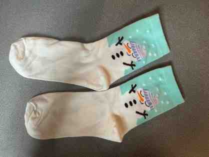 Snowman Crew Socks - Light Blue