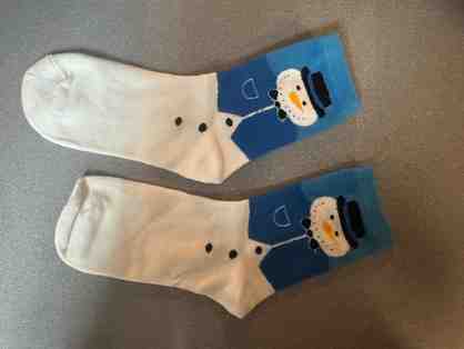 Snowman with Bow Tie Crew Socks