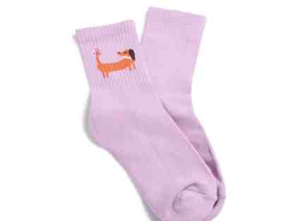 Vera Bradley Essential Quarter Crew Socks - Orchid Dog