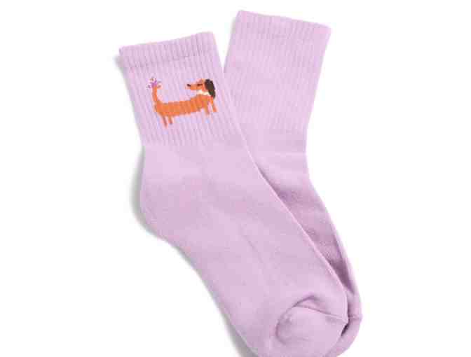 Vera Bradley Essential Quarter Crew Socks - Orchid Dog - Photo 1