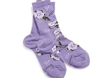 Vera Bradley Crew Socks in Wild Roses Lavender