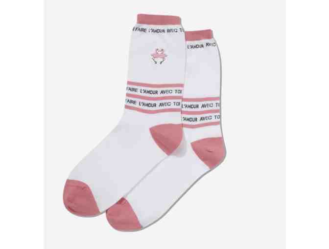 HOTSOX WOMEN'S FLAMINGO EMBROIDERY SOCKS - Photo 1