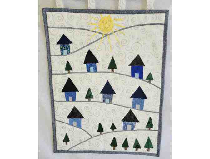 Original Winter Village Fabric Wall Hanging - Photo 1