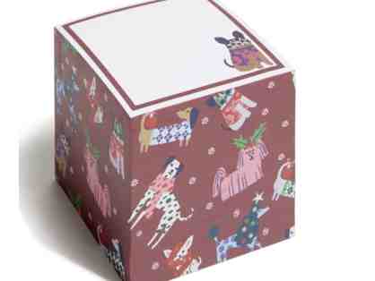 Vera Bradley Printed Note Cube in Holiday Hounds