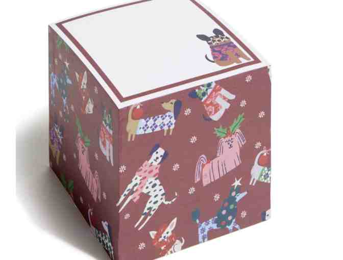 Vera Bradley Printed Note Cube in Holiday Hounds - Photo 1