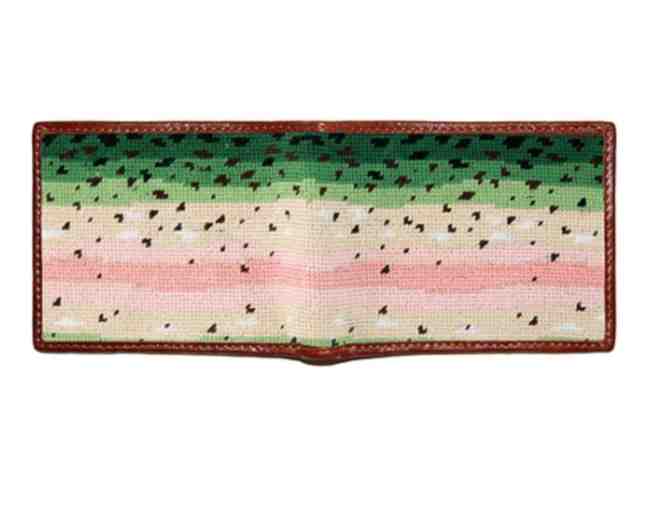 Smathers and Branson Rainbow Trout Skin Needlepoint Bi-Fold Wallet - Photo 3