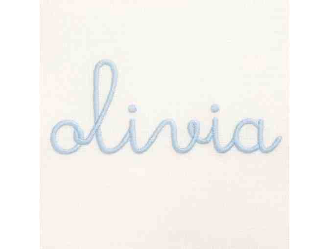 The Loveliest - Herringbone Throw with Monogram