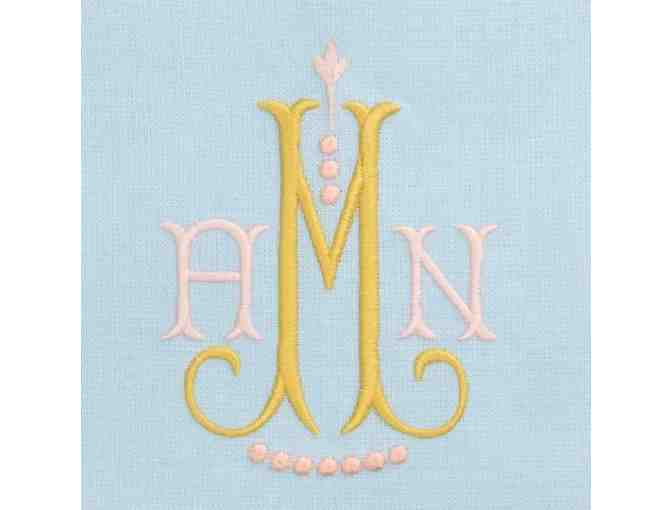 The Loveliest - Herringbone Throw with Monogram