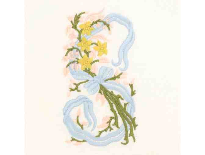 The Loveliest - Herringbone Throw with Monogram