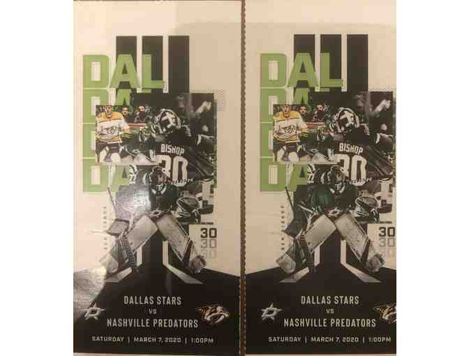 2 Tickets to the Dallas Stars vs. Nashville Predators on 3/7/20
