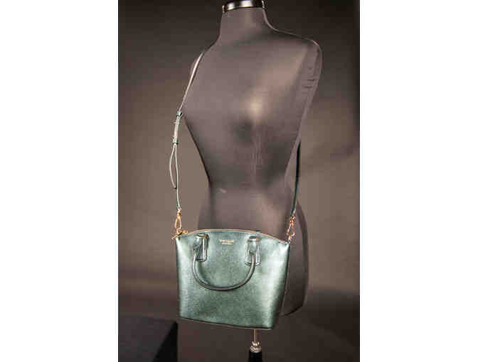 Kate Spade Small Sylvia Crossbody Tote (Deep Evergreen Metallic)