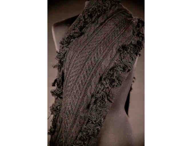 UGG Cable Fringe Scarf - Black