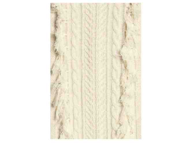 UGG Cable Fringe Scarf - Ivory Metallic Plait