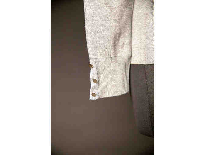 White House Black Market V-Neck Sweater Heather (Size M - Grey)