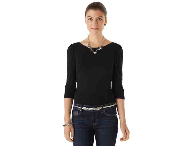 White House Black Market Scoop Back Tee (size M - Black)