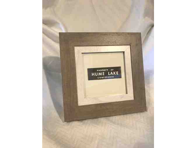 Vintage Hume Lake Conference Sticker in 5 x 5 Frame