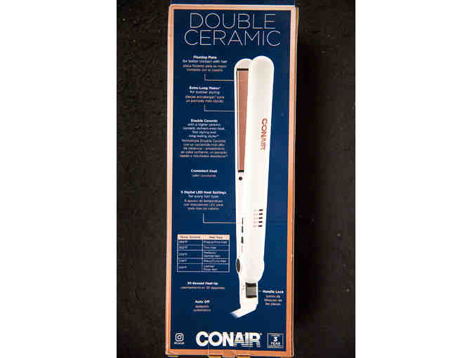 Conair Double Ceramic Flat Iron (1' White/Rose Gold)
