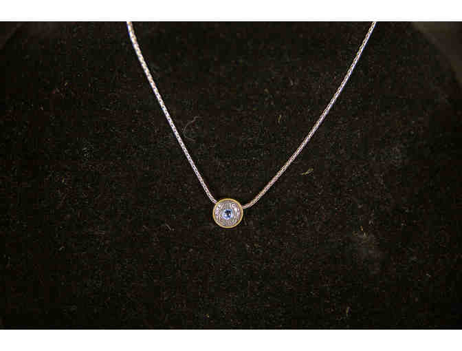 Brighton Necklace: Celestial (silver/gold plated pendant with blue crystal on 16' chain)
