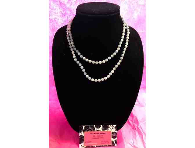 Handknotted Aquamarine Necklace with Vintage African Beads donated by Tina Accardi Designs