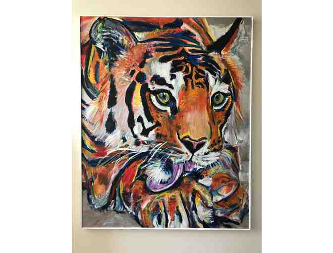INDIAN TIGER DOS PAINTING Signed By artist Bradley Davis