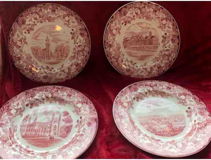 Complete Set of Crimson and White Wedgwood Harvard Plates