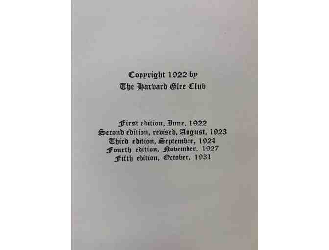 The Harvard Song Book - Copyright 1922, Fifth Edition (1931)