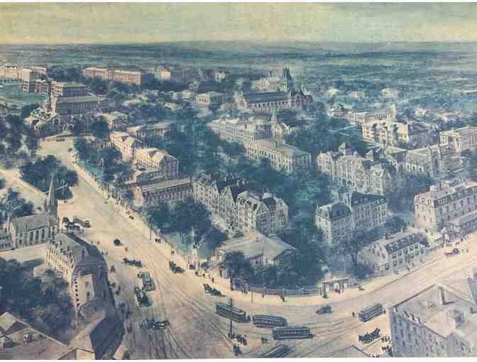 Framed 1906 Richard Rummell Print of Harvard University