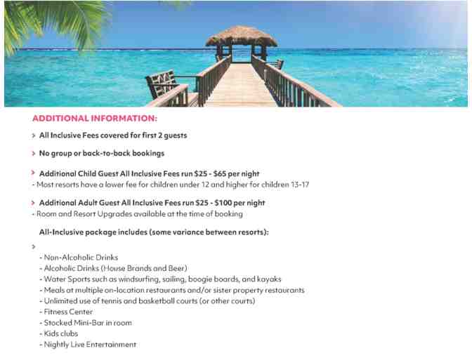 5 Night All Inclusive Trip