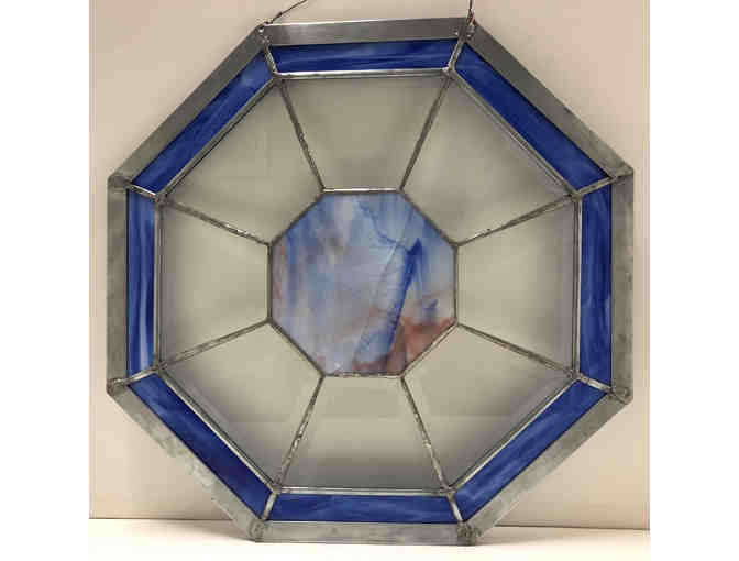 Beveled in Blue Octagon Stained Glass