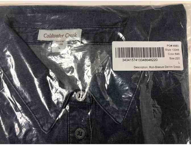 Coldwater Creek Roll-Sleeve Denim Dress