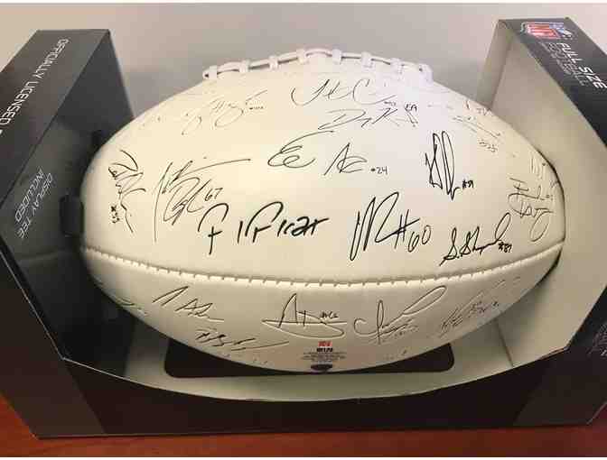 Autographed New York Giants Team Football with Autographed Odell Beckham Jr. Poster