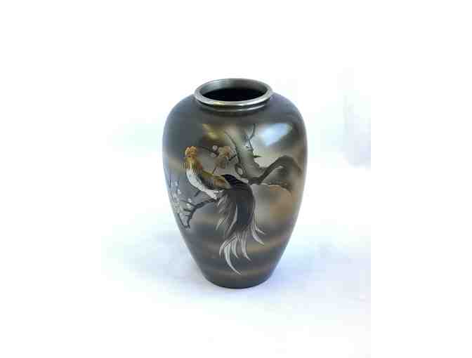 Antique Gray Vase with Intricate Design