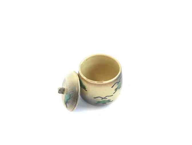 Classic Yellow Ceramic Vase with Lid