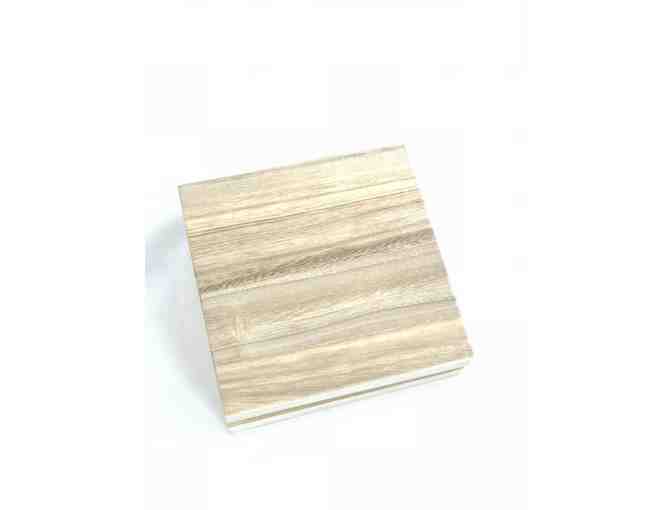 Small Light Blue Plates in Wooden Box