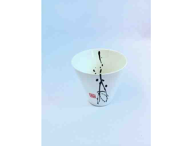 White with Black Paint Stroke Cup