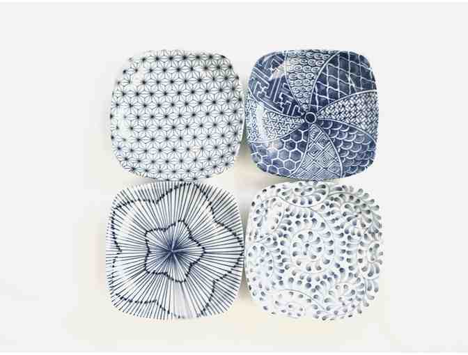 Small Blue Patterned Dishes (Set of 4)