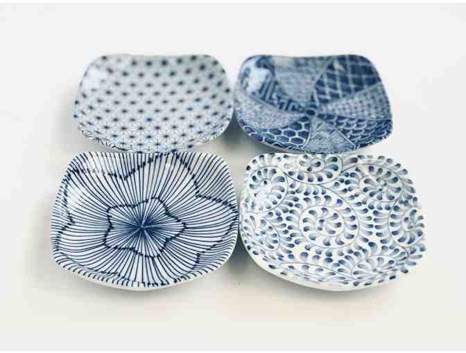 Small Blue Patterned Dishes (Set of 4)