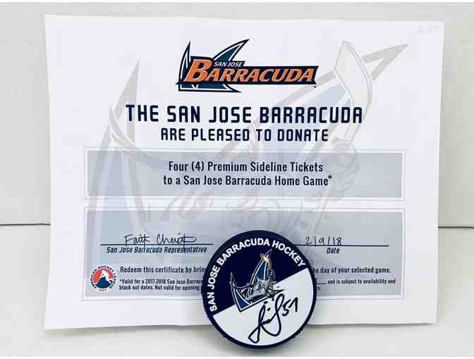 San Jose Barracuda - 4 Tickets and Autographed Sign