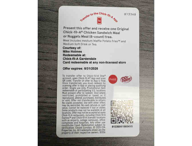 A Year's Worth of Chick-fil-A Meals