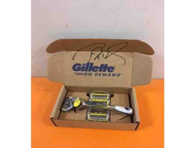 South Boston B & G Club- Tom Brady autographed Patriots Jersey and Gillette razor