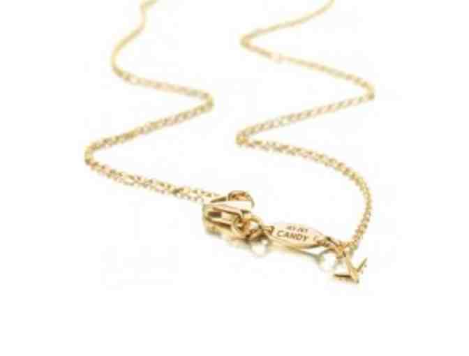 14K Gold LAX Luggage Tag Charm, Sterling Silver Mini Plane & Gold Chain by Jet Set Candy