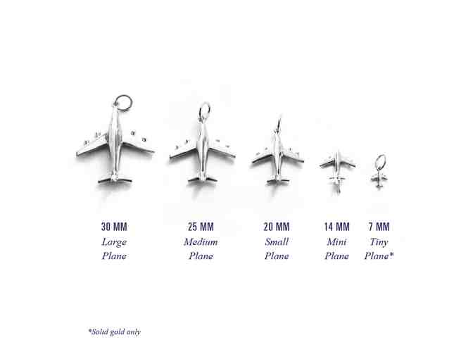 14K Gold LAX Luggage Tag Charm, Sterling Silver Mini Plane & Gold Chain by Jet Set Candy