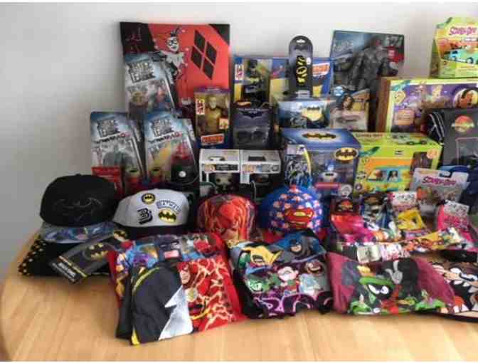 HUGE Basket of Superhero, Scooby Doo, & Looney Tunes Toys, Clothing, and More!