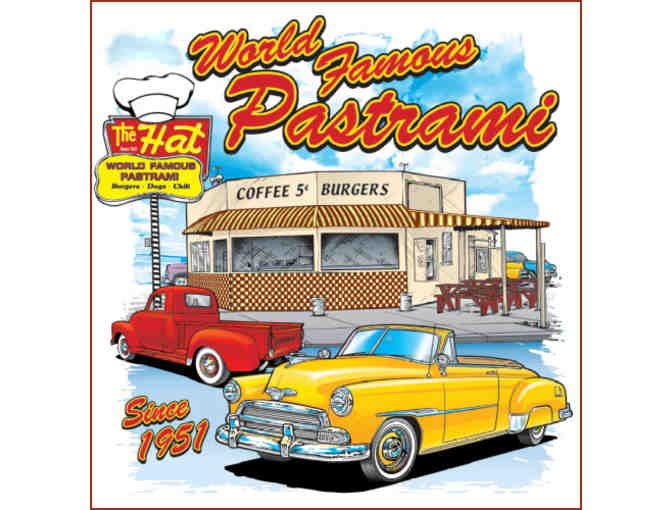 Four (4) Gift Certificates valid for a sandwich and soft drink at The Hat Pasadena