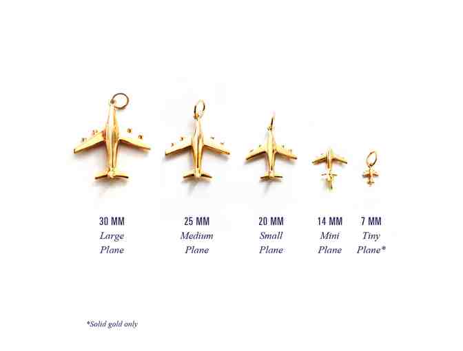 14K Gold LAX Luggage Tag Charm, Gold Vermeil Mini Plane & Gold Chain by Jet Set Candy