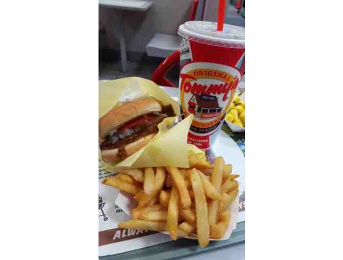 Six coupons for burger combos at ANY Original Tommy's World Famous Hamburgers