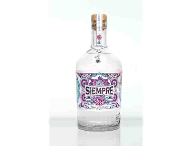 Bottle of Siempre Tequila Plata